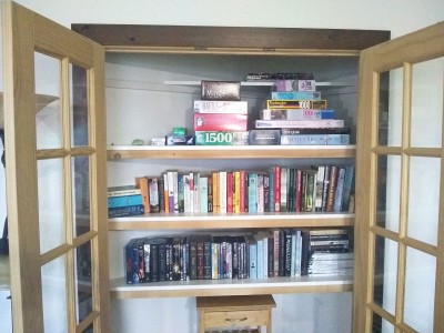 Library of books, DVD's and games